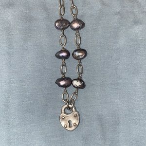 Sterling silver chain and pearl vintage necklace